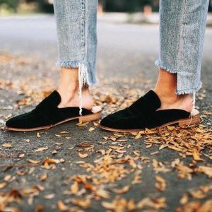Free People Velvet At Ease Loafer Black Velvet
